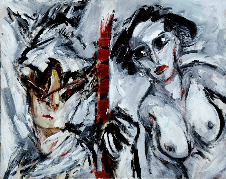 JASON UND MEDEA, Acryl auf Baumwolle, 80 x 100 cm